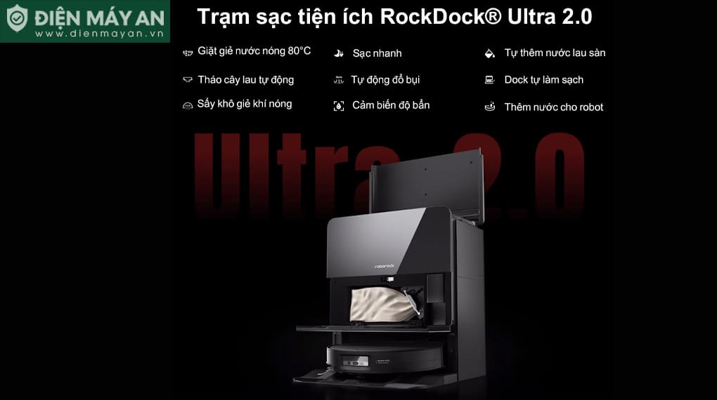 Robot hút bụi lau nhà Roborock Saros 10 - Đen/Trắng